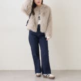 フォックス風ノーカラー ファーコート | RMAF　NICE CLAUP / OLIVE des OLIVE | 詳細画像21 