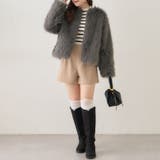 フォックス風ノーカラー ファーコート | RMAF　NICE CLAUP / OLIVE des OLIVE | 詳細画像30 