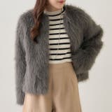 フォックス風ノーカラー ファーコート | RMAF　NICE CLAUP / OLIVE des OLIVE | 詳細画像25 