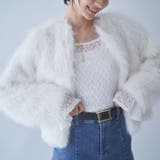 アイボリー | フォックス風ノーカラー ファーコート | RMAF　NICE CLAUP / OLIVE des OLIVE