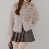 グレージュ | フォックス風ノーカラージャケット | RMAF　NICE CLAUP / OLIVE des OLIVE