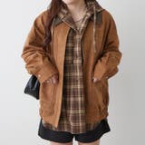 キャメル | 衿合皮ステンカラーブルゾン | RMAF NICE CLAUP / OLIVE des OLIVE