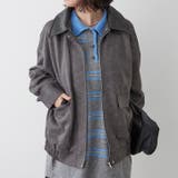 チャコール | 衿合皮ステンカラーブルゾン | RMAF NICE CLAUP / OLIVE des OLIVE