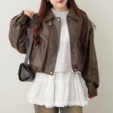 【丈の長さを選べる】ティペット付合皮ブルゾン | RMAF NICE CLAUP / OLIVE des OLIVE | 詳細画像2