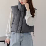 チャコール | 裾シャーリングベスト | NICE CLAUP / OLIVE des OLIVE OUTLET