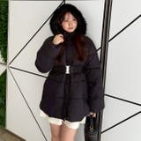 ブラック | 今季のイチオシアウターはこれ！ベルト付き中綿フードファーコート | RMAF　NICE CLAUP / OLIVE des OLIVE