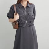 【セットアイテム】裾シャーリングジャケット+キャミワンピース | RMAF NICE CLAUP / OLIVE des OLIVE | 詳細画像4