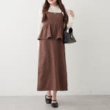 ブラウン | 【2枚セット】ペプラムキャミワンピ&シアーロンT | RMAF　NICE CLAUP / OLIVE des OLIVE