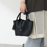 ブラック | 【8色展開】きれいめデザイン、タッセル付ハンドバッグ | RMAF NICE CLAUP / OLIVE des OLIVE