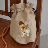 ベージュ | アニマル刺繍コードショルダーバッグ | RMAF NICE CLAUP / OLIVE des OLIVE