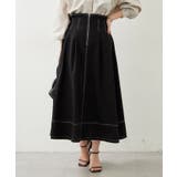 ブラック | フロントジップフレアースカート | RMAF　NICE CLAUP / OLIVE des OLIVE