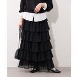 ブラック | シフォンプリーツティアードスカート | RMAF　NICE CLAUP / OLIVE des OLIVE