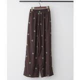 ブラウン | 【セットアップ対応】花刺繍イージーパンツ | RMAF NICE CLAUP / OLIVE des OLIVE