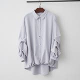 サックス | 段々袖タケノコタックブラウス | RMAF　NICE CLAUP / OLIVE des OLIVE