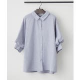 サックス | 【オフィスでも大活躍】6色展開 ボリューム袖ブラウス | RMAF　NICE CLAUP / OLIVE des OLIVE