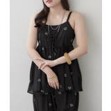 ブラック | 【セットアップ対応】花刺繍キャミチュニックブラウス | RMAF NICE CLAUP / OLIVE des OLIVE