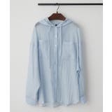 サックス | フードシアーBIGシャツ | RMAF NICE CLAUP / OLIVE des OLIVE