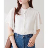 【Web限定】オフィスカジュアルにも♪袖フレアーバンドカラーブラウス | NICE CLAUP / OLIVE des OLIVE　OUTLET | 詳細画像4 