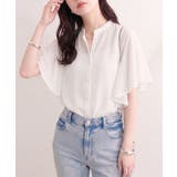 【Web限定】オフィスカジュアルにも♪袖フレアーバンドカラーブラウス | NICE CLAUP / OLIVE des OLIVE　OUTLET | 詳細画像1 