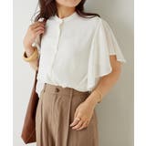 アイボリー | 【Web限定】オフィスカジュアルにも♪袖フレアーバンドカラーブラウス | NICE CLAUP / OLIVE des OLIVE　OUTLET