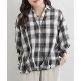 先染めチェックタケノコタックブラウス | RMAF NICE CLAUP / OLIVE des OLIVE | 詳細画像9