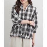 先染めチェックタケノコタックブラウス | RMAF NICE CLAUP / OLIVE des OLIVE | 詳細画像10