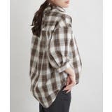 ブラウン | 先染めチェックタケノコタックブラウス | RMAF NICE CLAUP / OLIVE des OLIVE