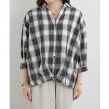 先染めチェックタケノコタックブラウス | RMAF NICE CLAUP / OLIVE des OLIVE | 詳細画像17