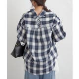 先染めチェックタケノコタックブラウス | RMAF NICE CLAUP / OLIVE des OLIVE | 詳細画像3