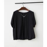 ブラック | 【Web限定】取り外し可能◎チャーム付き裾バルーンブラウス | NICE CLAUP / OLIVE des OLIVE　OUTLET