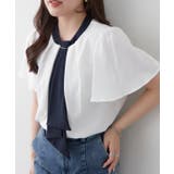 【Web限定】取り外し可能◎襟ぐりチャーム付きボウタイブラウス | NICE CLAUP / OLIVE des OLIVE OUTLET | 詳細画像1