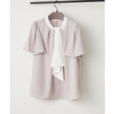 ベージュ | 【Web限定】取り外し可能◎襟ぐりチャーム付きボウタイブラウス | NICE CLAUP / OLIVE des OLIVE　OUTLET