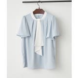 サックス | 【Web限定】取り外し可能◎襟ぐりチャーム付きボウタイブラウス | NICE CLAUP / OLIVE des OLIVE　OUTLET