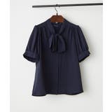 ネイビー | 【Web限定】リボンブラウス | NICE CLAUP / OLIVE des OLIVE　OUTLET
