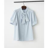 サックス | 【Web限定】リボンブラウス | NICE CLAUP / OLIVE des OLIVE　OUTLET