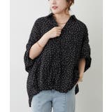 ブラック ドット | 【オフィスコーデにもおすすめ 無地 ドット柄】バックギャザーブラウス | RMAF NICE CLAUP / OLIVE des OLIVE