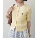 イエロー | 【U.S. POLO ASSN. ×RMAF】半袖ケーブルカーディガン | RMAF　NICE CLAUP / OLIVE des OLIVE