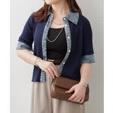 ネイビー | デニム切替カーディガン | RMAF　NICE CLAUP / OLIVE des OLIVE