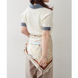 デニム切替ハーフジップ半袖ニット | RMAF　NICE CLAUP / OLIVE des OLIVE | 詳細画像8 