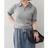 デニム切替ハーフジップ半袖ニット | RMAF　NICE CLAUP / OLIVE des OLIVE | 詳細画像9 