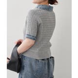 デニム切替ハーフジップ半袖ニット | RMAF　NICE CLAUP / OLIVE des OLIVE | 詳細画像12 