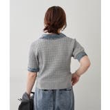 デニム切替ハーフジップ半袖ニット | RMAF　NICE CLAUP / OLIVE des OLIVE | 詳細画像13 