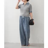 デニム切替ハーフジップ半袖ニット | RMAF　NICE CLAUP / OLIVE des OLIVE | 詳細画像14 