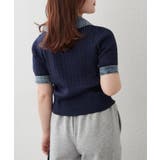 デニム切替ハーフジップ半袖ニット | RMAF　NICE CLAUP / OLIVE des OLIVE | 詳細画像19 