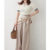 デニム切替ハーフジップ半袖ニット | RMAF　NICE CLAUP / OLIVE des OLIVE | 詳細画像4 