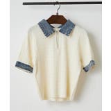 デニム切替ハーフジップ半袖ニット | RMAF　NICE CLAUP / OLIVE des OLIVE | 詳細画像21 