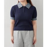デニム切替ハーフジップ半袖ニット | RMAF　NICE CLAUP / OLIVE des OLIVE | 詳細画像24 