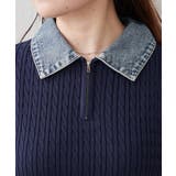 デニム切替ハーフジップ半袖ニット | RMAF　NICE CLAUP / OLIVE des OLIVE | 詳細画像27 