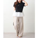 【セットアイテム】M/Lサイズ展開 半袖プルオーバー+ペプラムキャミ | NICE CLAUP / OLIVE des OLIVE　OUTLET | 詳細画像7 