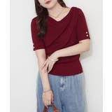 ボルドー | 【Web限定】冷感ウォッシャブルドレープ半袖ニット | NICE CLAUP / OLIVE des OLIVE　OUTLET